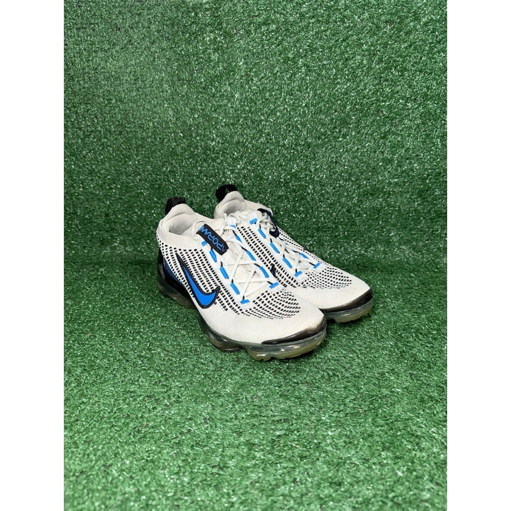 Nike Air VaporMax 2021 Flyknit White Blue Boy Size 5.5Y Womens Size 7 DB1550-101 - Picture 2 of 9